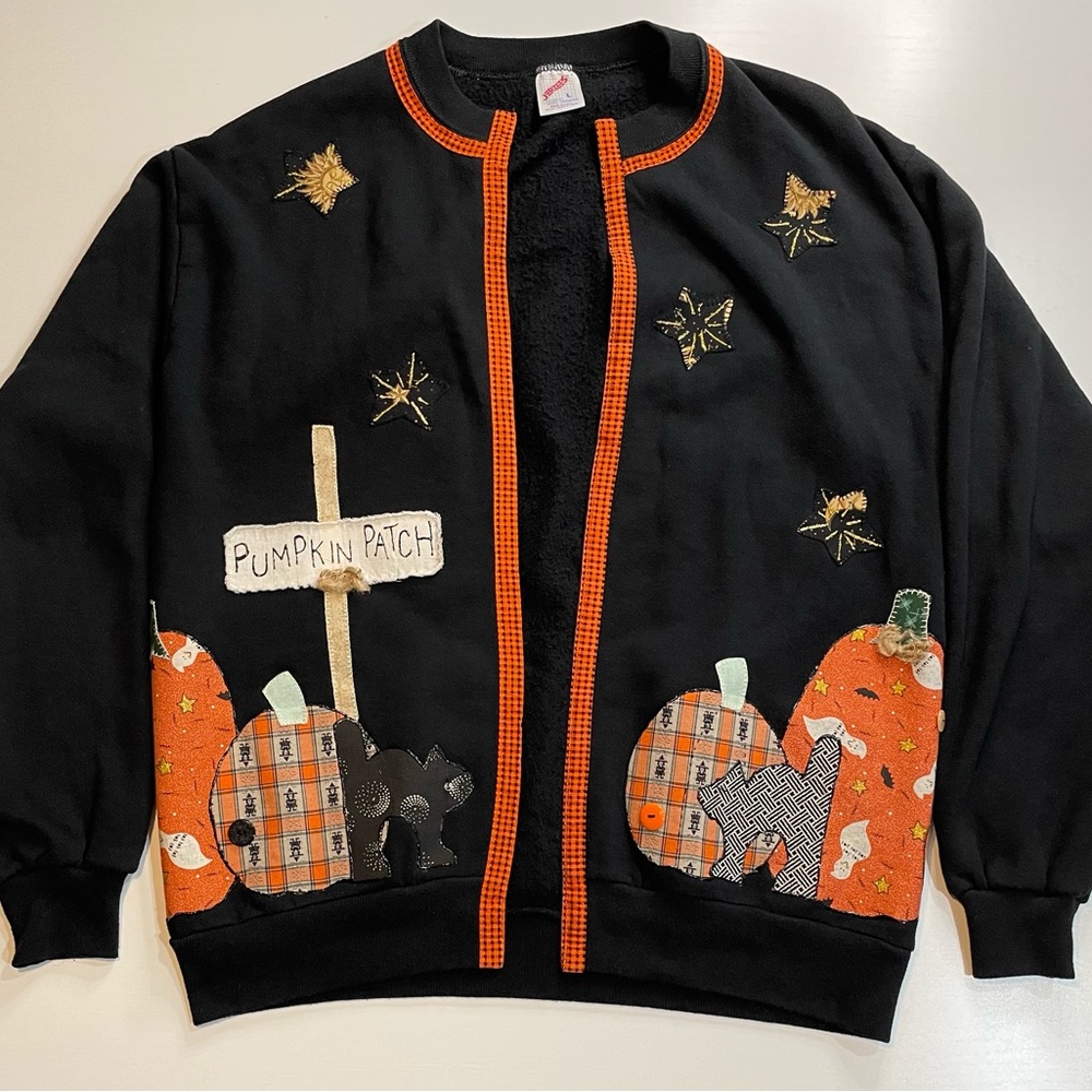 Vintage jerzee’s fall themed button up cardigan sweater